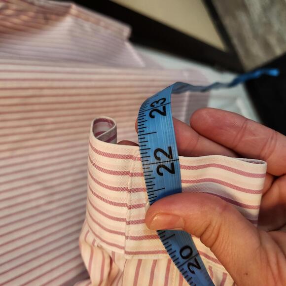 Talbots Woman Petites Pink and White Striped Button-Up Shirt Size 20W - Picture 8 of 8